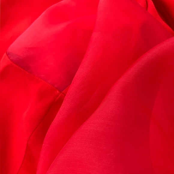 Salvatore Ferragamo asymmetric red sheer-drape dress - Picture 10 of 16